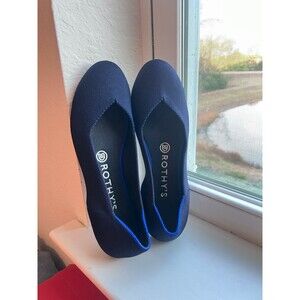 Rothy's The Flat Navy Blue Knit Washable Shoe Women’s Size 7.5